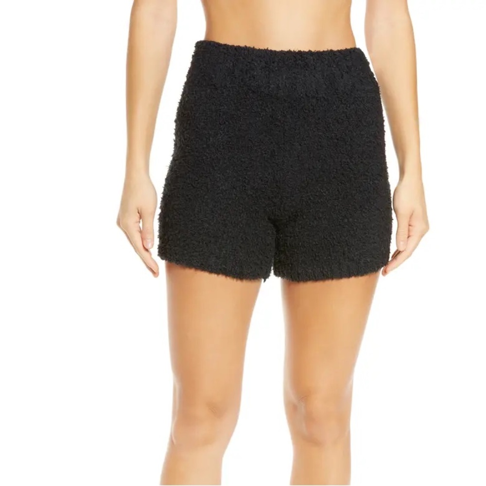 SKIMS Cozy Knit Unisex Shorts Black - Picture 2 of 5